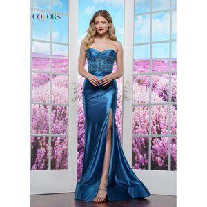NEW Teal Strapless Prom Dress Size 6